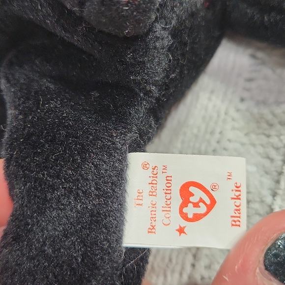 🕸Vintage Blackie Ty Beanie Baby Original Tag Errors PVC Pellets - Picture 6 of 10